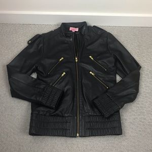 Priorities lambskin leather black jacket‎ size medium